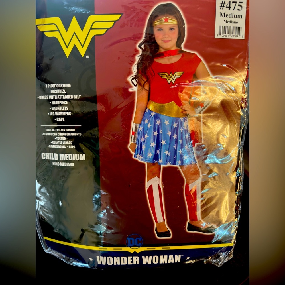 Kid’s Wonder Woman Deluxe Halloween Costume Child Girls Medium
